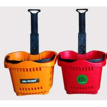 Hot selling Plastic Supermarket Rolling Basket with wheels